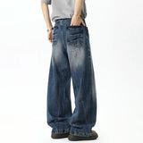 Contrast Color Straight Leg Denim Jeans