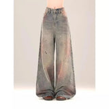 Women Vintage Gradient Wide Leg Jeans