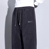 Elastic-waist Baggy Straight Sweatpants