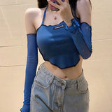 Ribbed Camisole Off-Shoulder Crop Top
