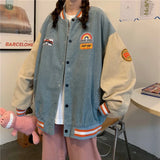 Vintage Embroidery Loose Varsity Jacket