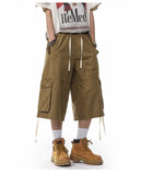 Streetwear Loose Fit Cargo Wide Leg Jorts