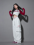 Stylish White Grey Dance Pants