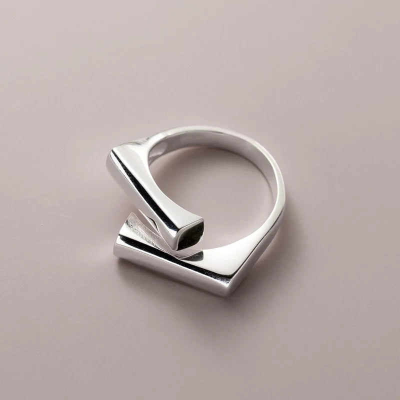Women Classic Minimalist Geometric Silver Cross Ring