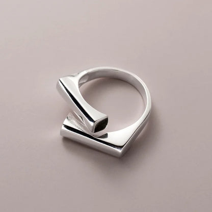 Women Classic Minimalist Geometric Silver Cross Ring