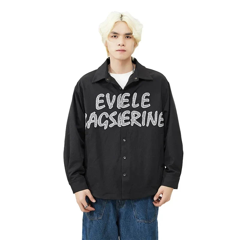 Flattering Vintage Loose Casual Letter Jacket