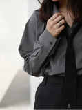 Chic Korean Style Oversized Button-Up Shirt