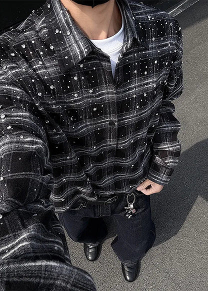 Breathable Starry Grid Long Sleeve Shirt