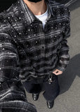 Breathable Starry Grid Long Sleeve Shirt