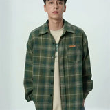 Streetwear Cool Plaid Lapel Autumn Vintage Shirt