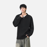 Comfortable Ribbed Knit Half Zipper Sweater