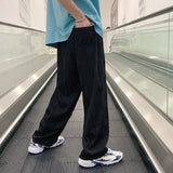Wide-leg Wavy Pattern Pleated Pants