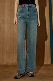 Signature Washed Embroidered High Waist Jeans