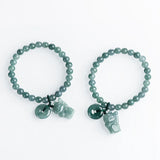Talisman Blue Jadeite Fortune Cat Bracelet
