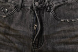 Men Scratch Distressed Ripped Straight Leg Jeans