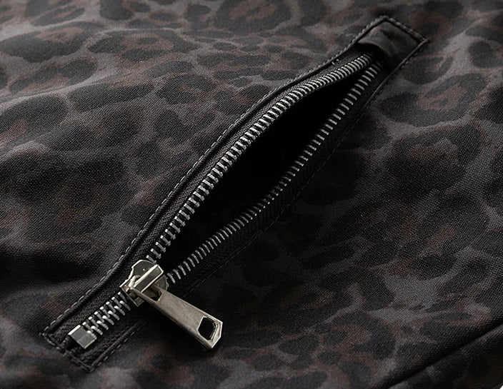 Thick Warm Leopard Print Fleece Fur Collar Jacket