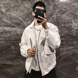 Solid Color Autumn Flight Leather Jacket