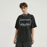 Vintage Washed Black Graphic Team T-Shirt
