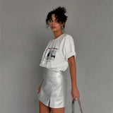 Soft Touch Letter Print Graphic T-Shirt