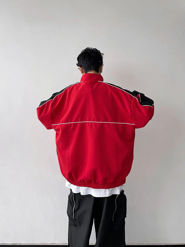 Retro Patchwork Star Varsity Jacket