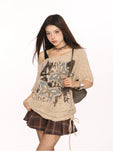 Butterfly Print Oversized Short Sleeve T-Shirt