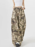 Women Vintage High Waist Camouflage Cargo Pants