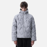 Premium Rhombus Plaid Hooded Windbreaker Jacket