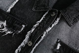 Tassel Black Denim Jacket