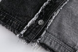 Tassel Black Denim Jacket