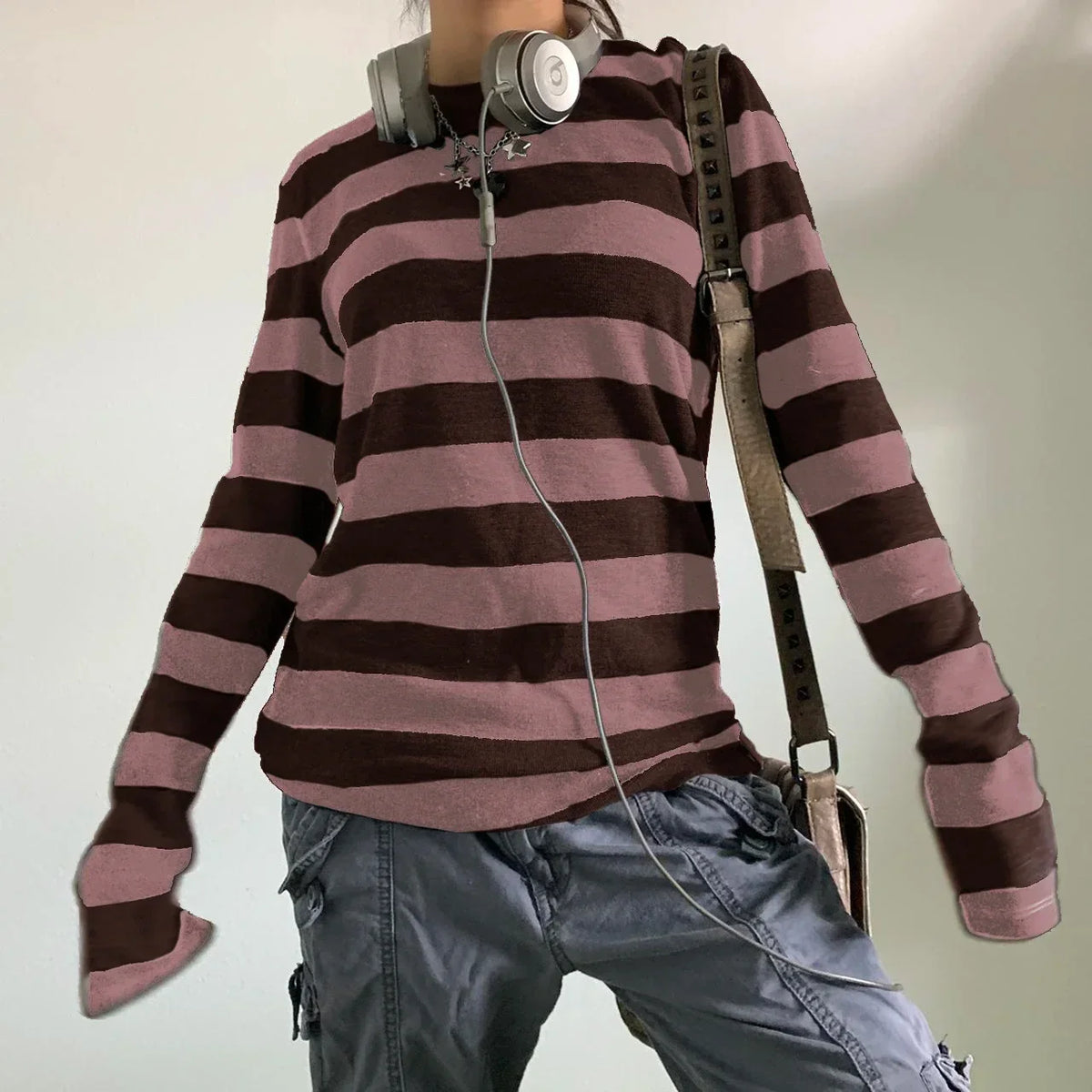 Model wearing the dark brown Artisan's Craft T-Shirt