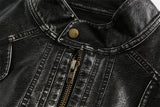 Vintage Chic Cropped Soft PU Leather Jacket