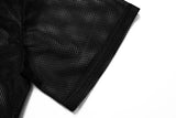 Breathable V-Neck Collar Mesh Graphic Printed T-Shirt