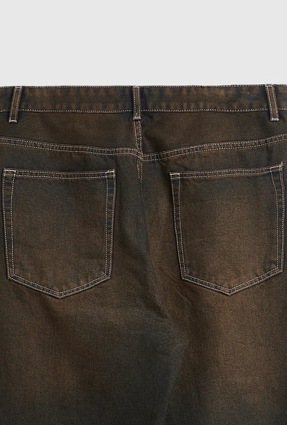 Vintage Rusty Washed Denim Jeans