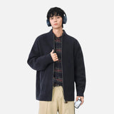Cozy Ribbed Knit Mock Neck Cardigan