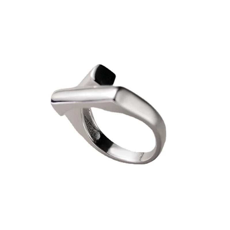 Women Classic Minimalist Geometric Silver Cross Ring