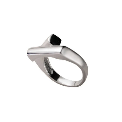 Women Classic Minimalist Geometric Silver Cross Ring