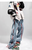 Men's Vintage Punk Zipper Wide Leg Jeans