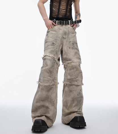 Vintage American Style Zipper Jeans