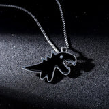 Black Cartoon Dinosaur Pendant Necklaces