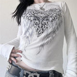Y2K Ethereal Skull Embrace T-Shirt
