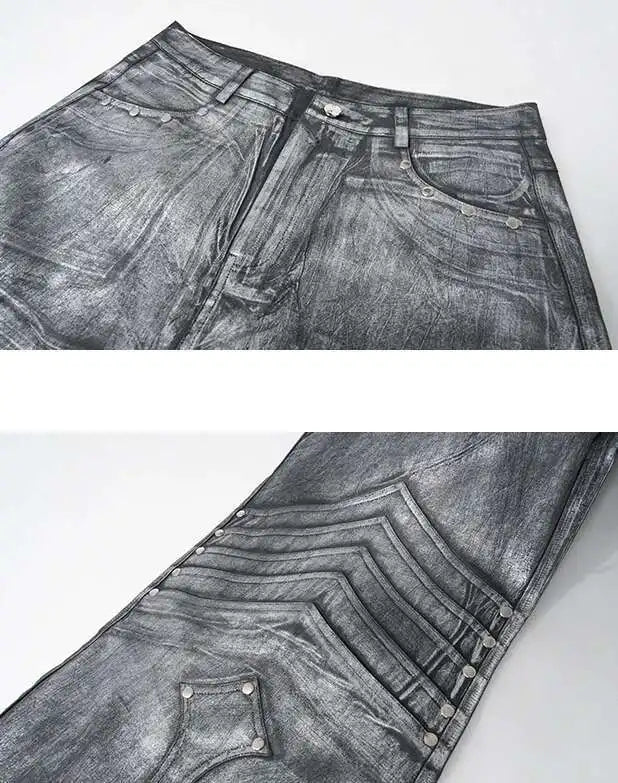 Mens Breathable High-Quality Wide Leg Jeans