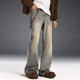 Cozy Vintage Red Chain Pendant Jeans