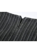 Pleated Striped Skirt