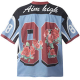 Insulated Mesh Oversized Floral Graphic Sport T-Shirt