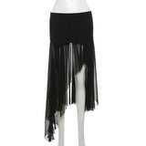 Gothic Cyber Y2K Irregular Hem Skirt
