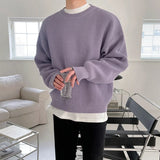 Casual Comfort Luxury Knitted Solid Color Pullover Sweater
