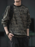 Streetwear Suede Striped Sport Sweatshirt