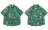 Retro Signature Graphic Printed Beach Shirt