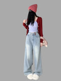 Vintage High Waisted Embroidered Denim Jeans