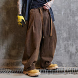 Brown Distressed Loose Fit Wide Jeans